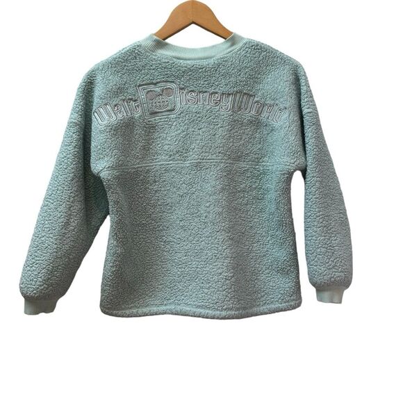 Disney Spirit Jersey Kids Mint Green Sherpa Fleece Pullover Sweatshirt Size L‎ - Picture 2 of 7